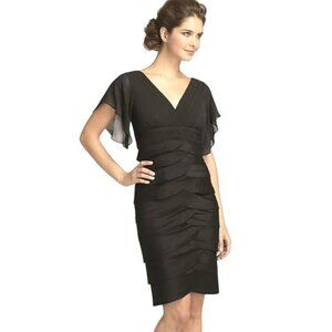 Scarlett Nite Black Tiered Sheath Dress Size 16 Wedding Evening Special Occasion